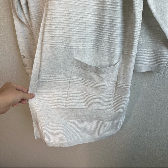 NWT CJ Banks Light Gray Open Front Long Cardigan Women’s Size 1X 16-18 - Picture 4 of 7